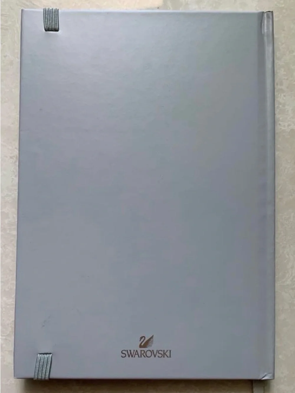NWT Swarovski Light Gray Notebook with Swan Crystal Charm